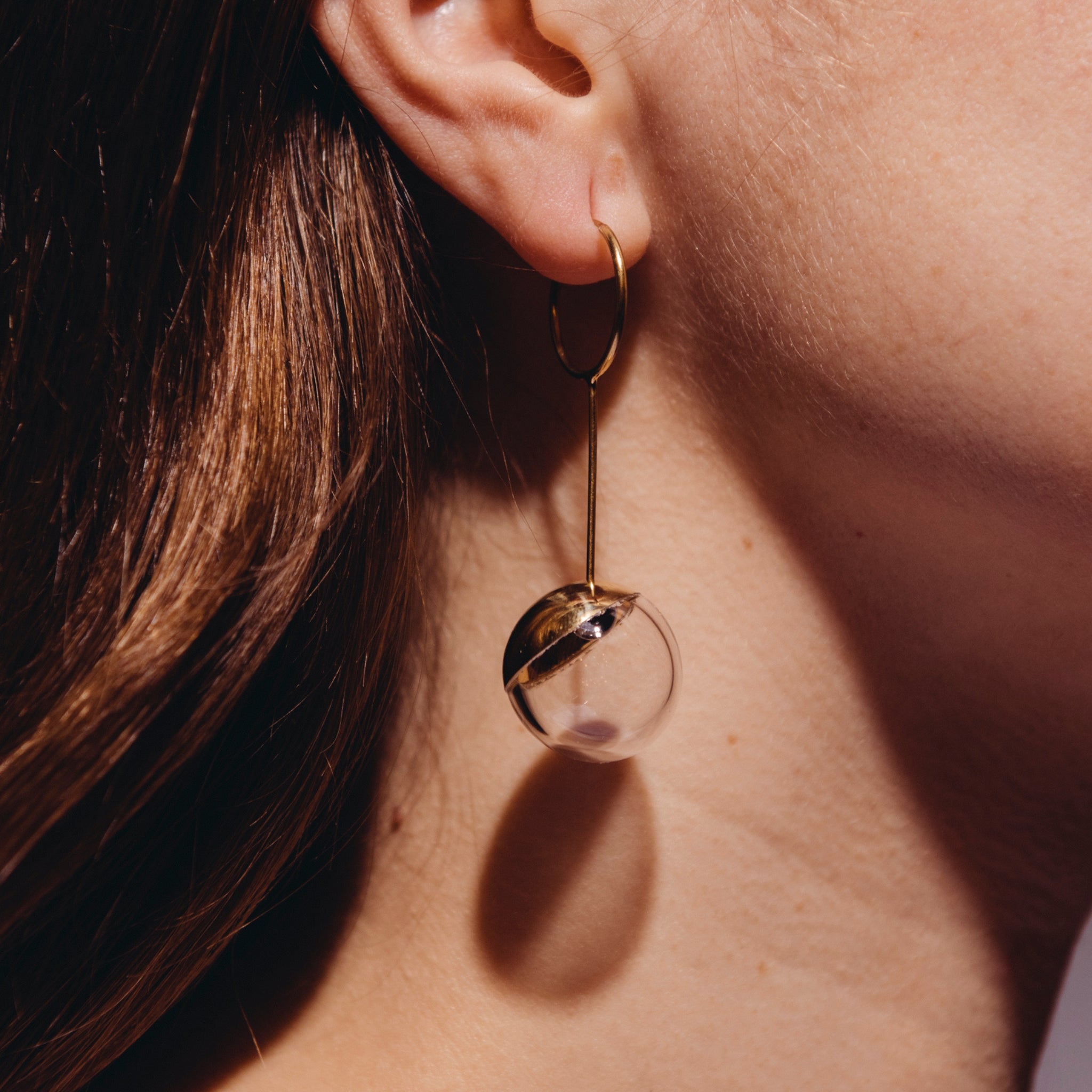 Antares 18ct Gold-Plated Silver and Glass Earrings